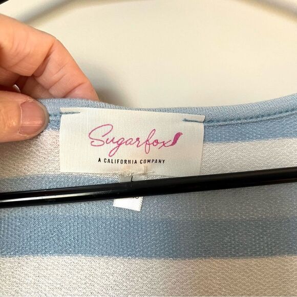 SUGARFOX Striped Ruffle Hem Tank Top Size Medium - Picture 7 of 7